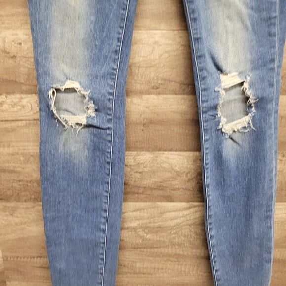 Frame‎ Denim Le Skinny de Jeanne Jeans Distressed Blue Light Wash Womens 25 - Picture 7 of 14
